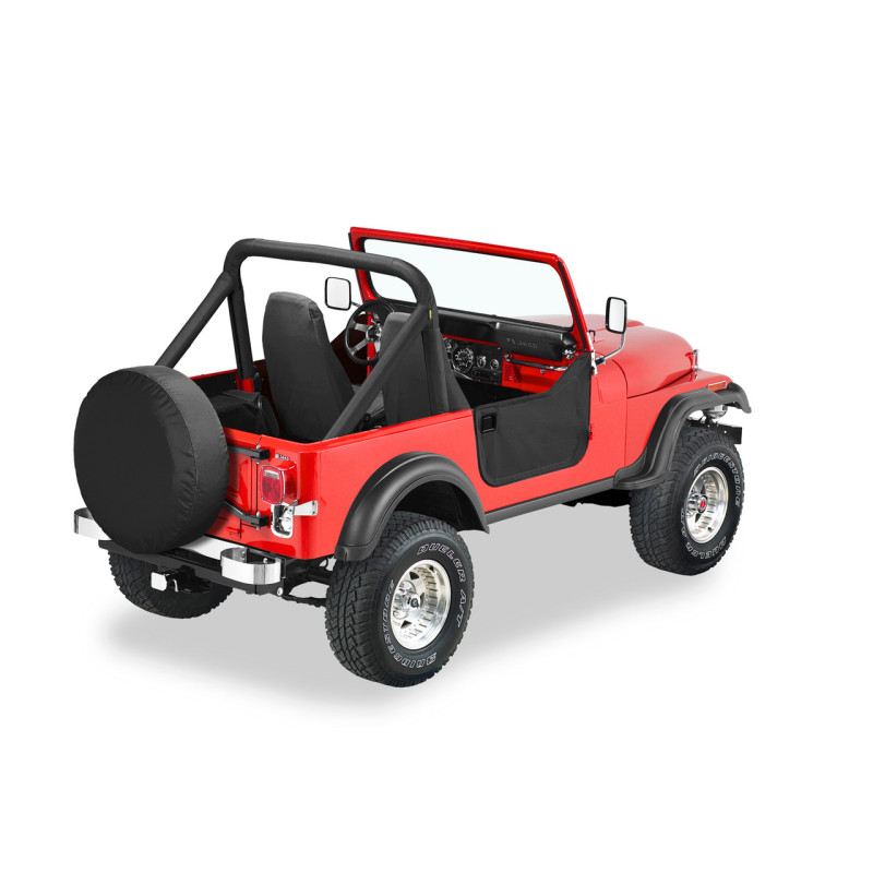 Lower Fabric Doors - '76-86 CJ7 / '81-85 Scrambler CJ8 (Black Crush)