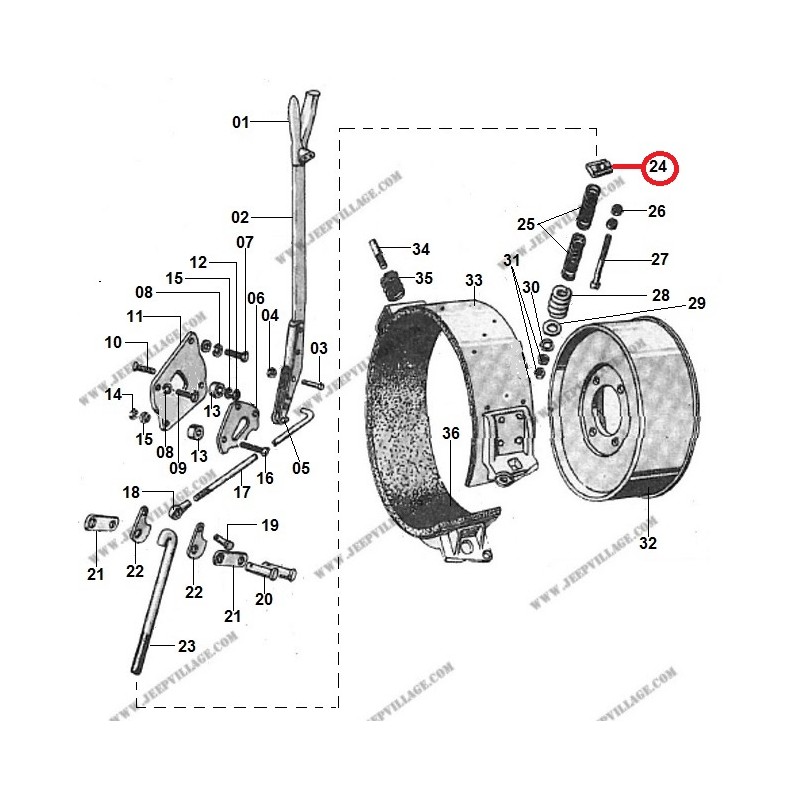 HAND BRAKE SPRING STOP