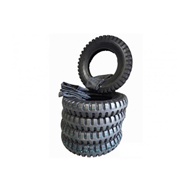 Pneus Military 600X16 + Chambres A Air (Lot De 5) - Mrf – Réf. WOA7791K – Jeep Willys / Ford GPW