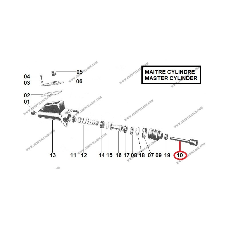 PISTON MASTER CYLINDER PUSH ROD