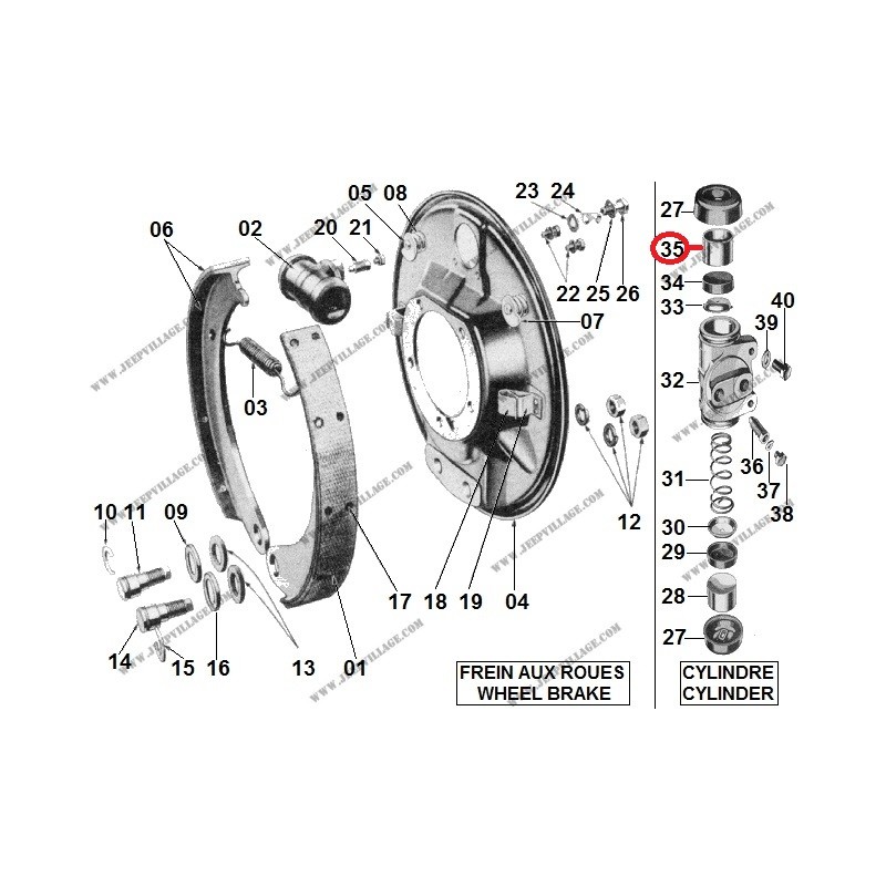 FRONT PISTON CYLINDER WHEEL