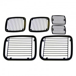 Protective Grilles Kit - YJ (87-95) Black