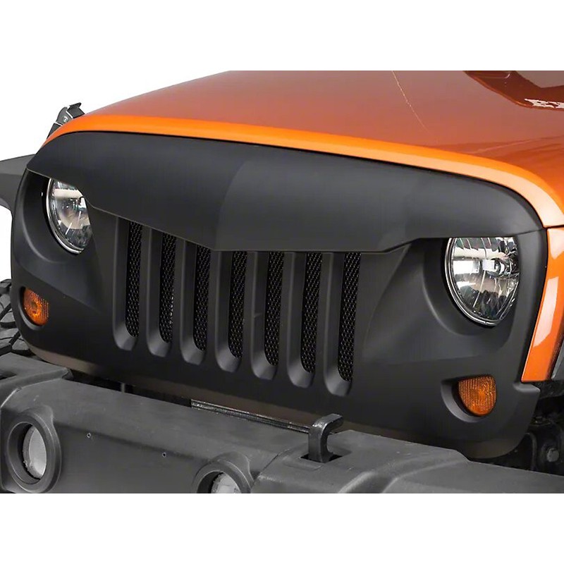 Calandre Angry Style Noir Mat Pour Jeep Wrangler JK 2007‑2018 – Look Agressif, Installation Facile Sans Perçage - 2