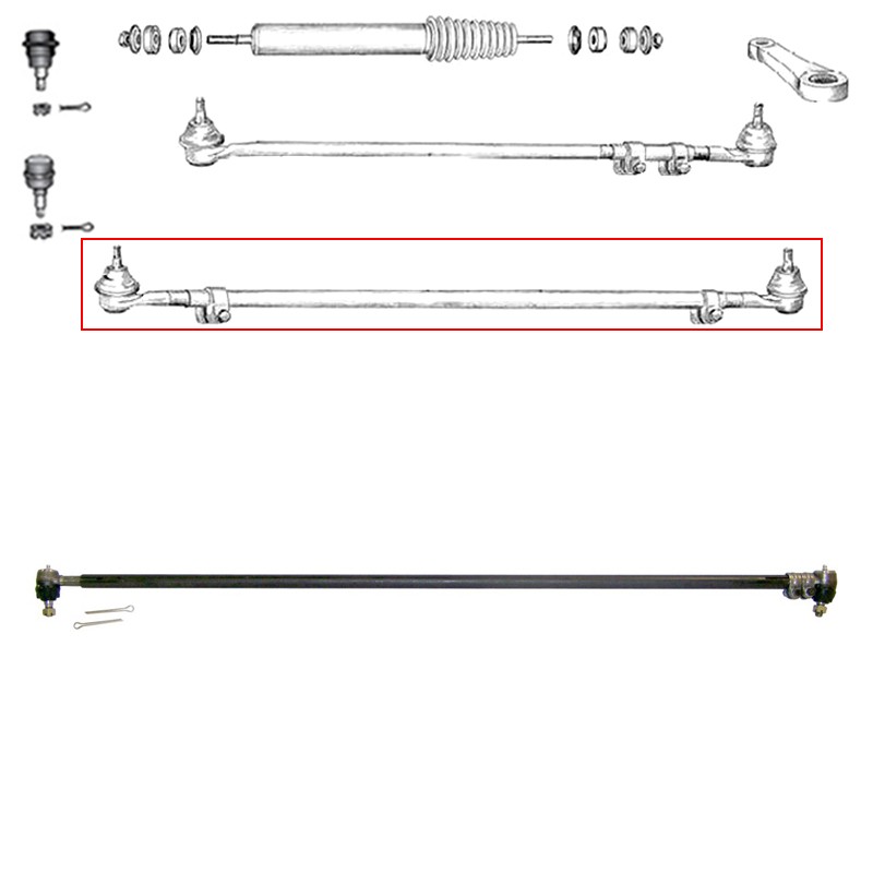 Complete coupling rod - CJ8 (82-86)